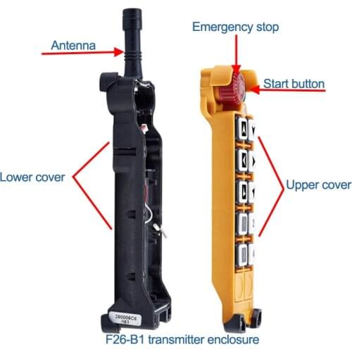 Telecontrol 10 keys industrial radio crane remote control transmitter emitter enclosure box for F26-B1 F26-B2 F26-B3