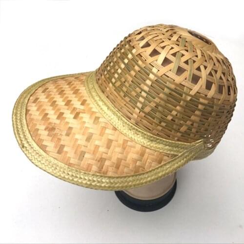 Fishing Hat Bamboo Woven Breathable Baseball Cap Handmade Sun Protective Hat Outdoor Fishing Cap Handmade Breathable Cool