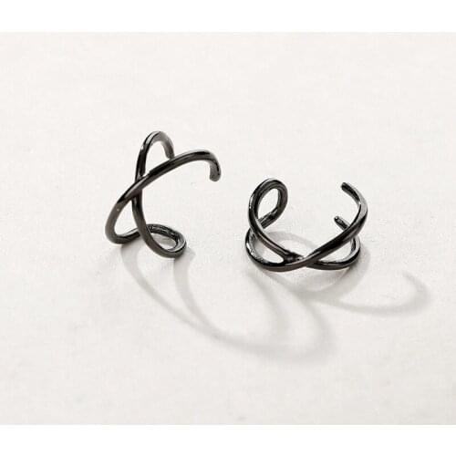 Genuine 925 Sterling Silver Hollow Twist Ear Clip on Earrings Girl Without Piercing Earrings Jewelry For Women