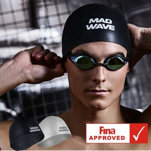 Madwave swimming caps fast swimming silicone caps fina approval swim helment hat waterproof men and women swim caps