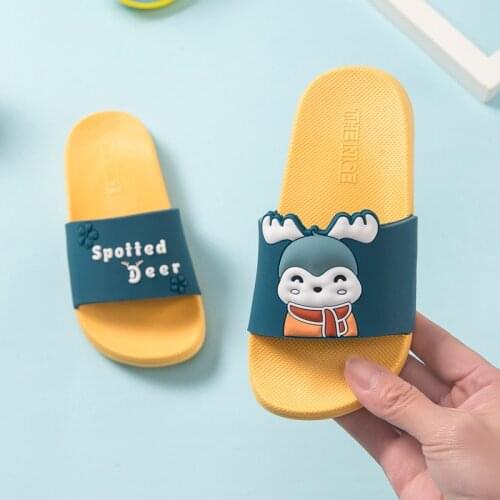Slipper Childrens Slippers Summer Baby Girl Boy Cartoon Cute Home Indoor Non-Slip Parent-Child Summer Breathable Wear-Resistant