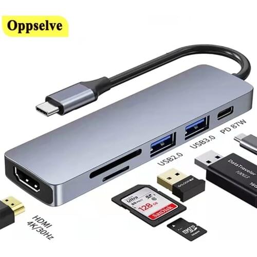 USB 3.0 Type-C Hub To HDMI-Compatible Dock Adapters for MacBook Pro For With PD TF SD Nintendo Switch USB-C Type C 3.0 Splitter