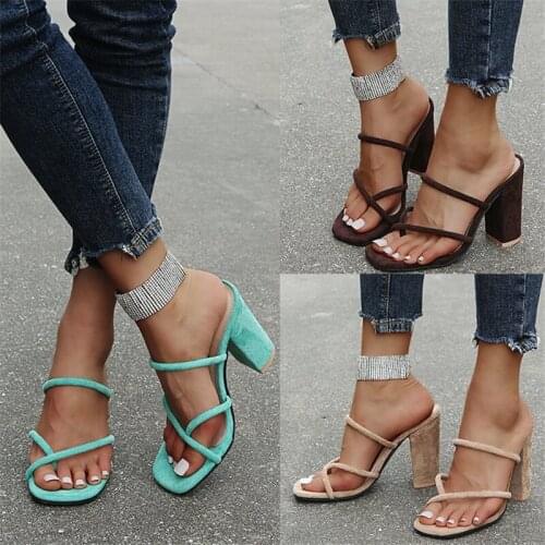 Chaussure Femme Summer Ladies Sandals High Top Solid Color Cross Strap High Heels Fashion Comfortable Platform 2021 New Shoes