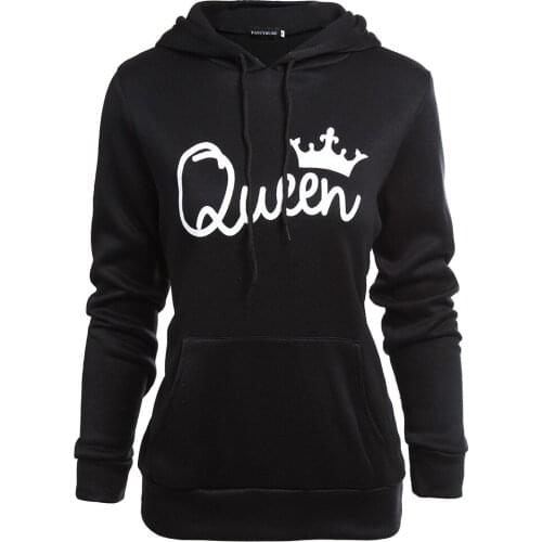 Woman Hoodies Pullover Plus Size King Queen Hoodie Oversized Sweatshirt Womens Clothing Harajuku Streetwear
