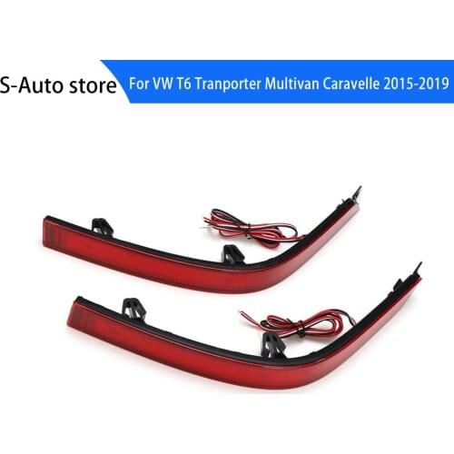 1 Pair LED Rear Tail Bumper Reflector Light Brake Stop Lights Reverse Fog Lamp for VW T6 Tranporter Multivan Caravelle 2015-2019