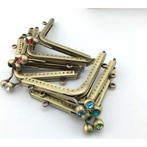 10pcs DIY 11cm Triangel Diamond Head Metal Purse Frame Handle for Bag Sewing Craft Tailor Sewer