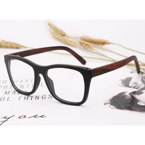 100% Natural Wood eyeglasses Frame for Men Wooden Women Optical Glasses with Clear Lens with case 56342