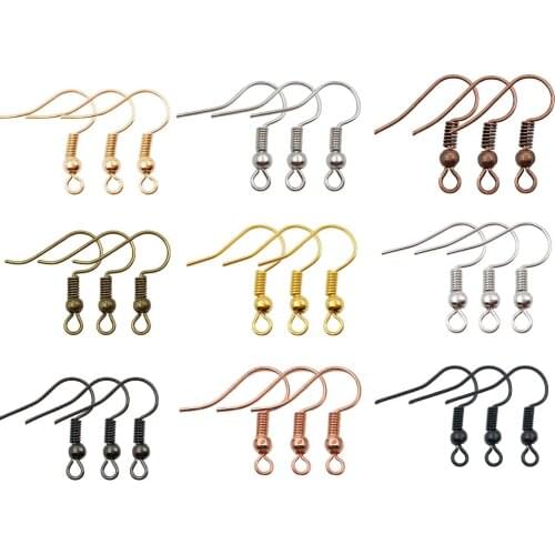 50Pcs Hypo-allergenic Earrings Hooks with Ball and Coil DIY Jewelry Making Supplies Jewelry Findings