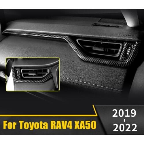 ABS Plastic Car Co-pilot Dashboard Panel Decoration Trim Cover Sticker For Toyota RAV4 RAV 4 2019 2020 2021 XA50 Accessories