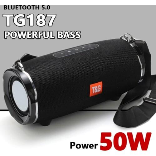 TG187 50W High Power Bluetooth Speaker Waterproof Portable Column For PC Computer Speakers Subwoofer Boom Box Music Center Radio