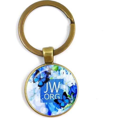 2020 New Arrival JW.ORG Keychain Steampunk Jehovahs Witnesses Pendant Glas Cabochon Keyrings Holder Jewelry Catholicism Gift