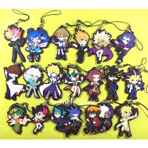 YuGiOh Yusaku Fujiki Skye Zaizen Alexis Rhodes VECTOR Marik Ishtar Keychain Anime Yu Gi Oh Figure PVC Bag Pendant Keyring Gift