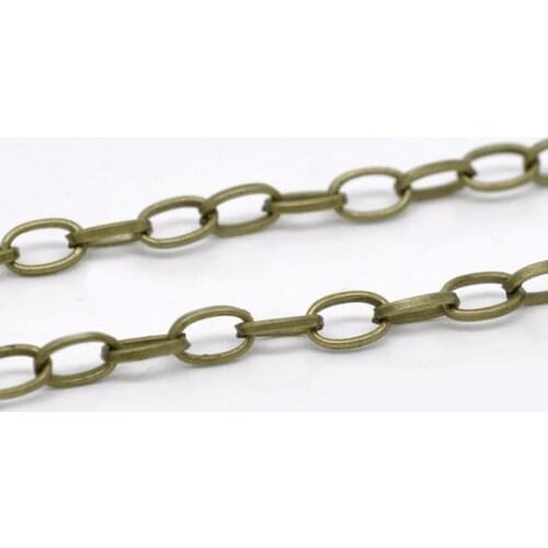 Lovely 10M Bronze Tone Link-Opened Cable Chains 6.5x4mm (B13394)