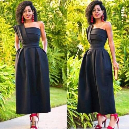Black satin short evening prom party dresses Vestido de Festa Robe De Soiree suknie wieczorowe вечернее платье lace-up