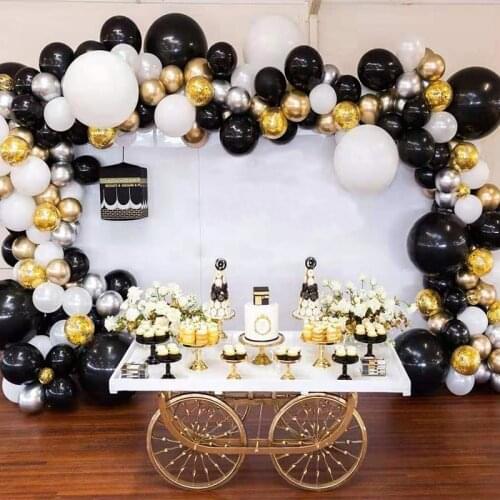 Black White Gold Balloon Garland Arch Kit Balloons for Birthday Wedding Photo Booth Backdrop Bridal Part suppies