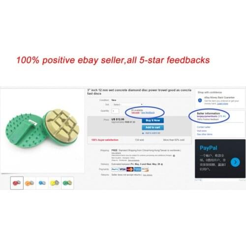 3" 3 inch 80 mm 12 mm wet diamond grinding polishing disc for power trowel for polished concrete floors same good as concria