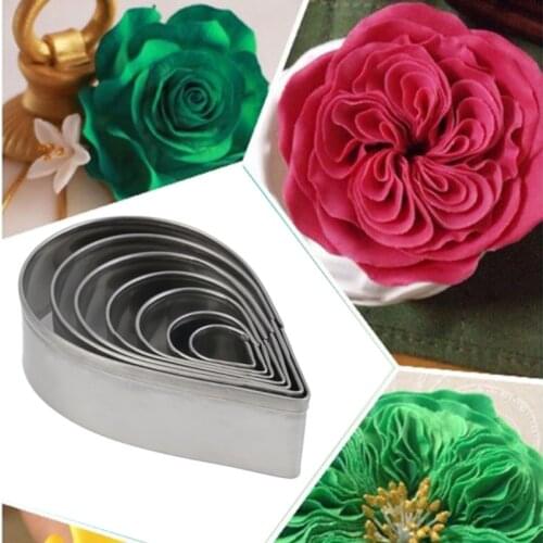 7Pcs Kitchen Baking Mold Fondant Party Wedding Decor Rose Petal Cookie Cake Cutters Biscuit Pastry Mould J2Y