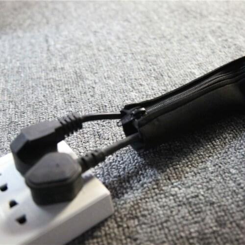 Cable Sleeves Cord Management Cables Flexible Wire Organizer with Zipper Buckle E56B