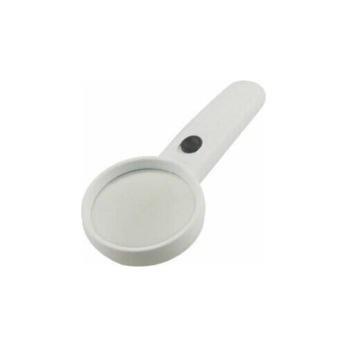 Pocket 63mm Dia 4X Multiple Hand Lens Illuminated Magnifying Glass