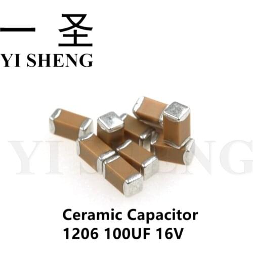 50pcs 100uF X5R 20% 16V 1206 107 smd capacitor