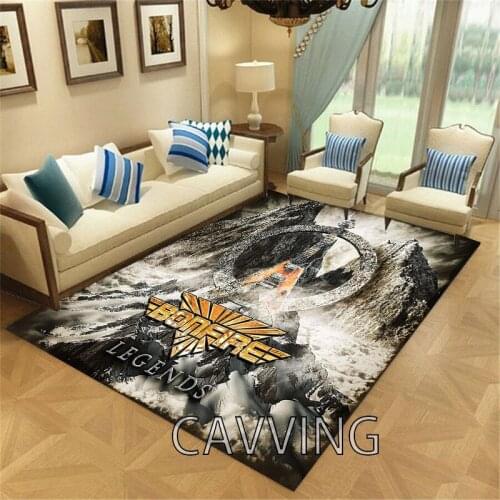 Bonfire Band 3D Printed Carpets Soft Flannel Rug Mat Rugs Anti-slip Large Rug Carpet Home Decoration for Living Room Bedroom