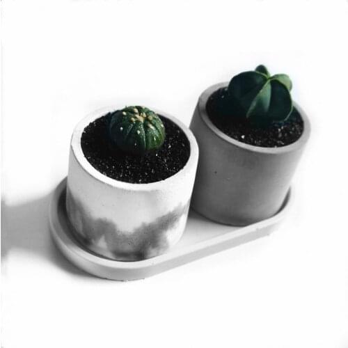 Round Flower Pot Silicone Mold DIY Concrete Molds For Succulents Cement Planter Molds