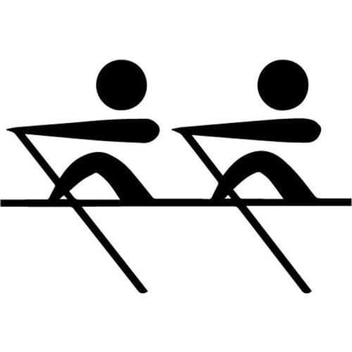 Car Stickers Double Tacit Understanding of Rowing Boat Decals Beautiful Decorative Stickers Creative Black/White, 15cm*10cm