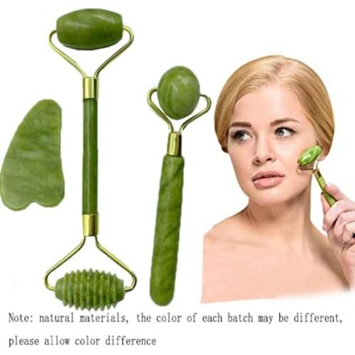 Jade Roller Kit, Facial Roller Massager Eye Natural Anti-Aging, Guasha Massage Tool ,Skin Tightening