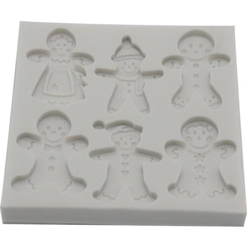 New Christmas Snowman Halloween Gingerbread Man Silicone Mold Chocolate Fondant Mold DIY Clay Tool