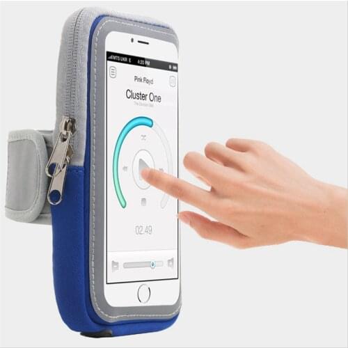 Fits for 5.0inches to 6.5inches Cell Phones Pouch Touch Screen Sports Running Bag Armband Gym Wrist Bag Running Cycling Arm Band