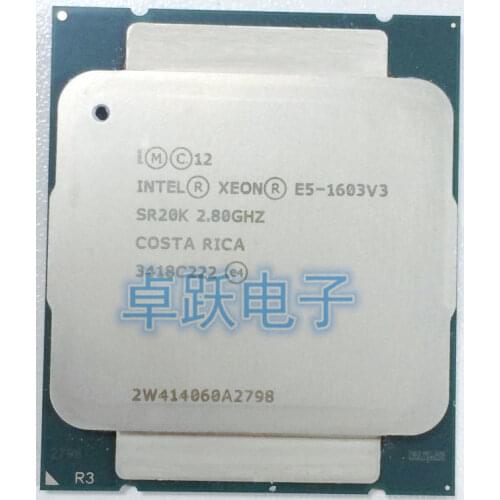 Intel Xeon CPU E5-1603V3 SR20K 2.80GHz 4-Cores 10M LGA2011-3 E5-1603 V3 processor E5 1603V3 free shipping E5 1603 V3
