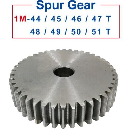 1 Piece spur Gear 1M44/45/46/47/48/49/50/51T rough Hole 6/8mm pinion gear 45#carbon steel Material motor gear Total Height 10mm