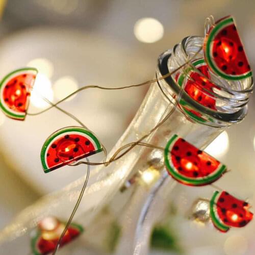 Cute Fairy LED Hanging Lights Watermelon String Fairy Light for Christmas Party Patio Bedroom Kids Room Home Decoration