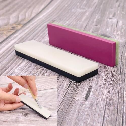 Sharpening whetstone double-sided Natural green agate for kitchen knife Slaughter outdoor knife Apex edge Portable Sharpener