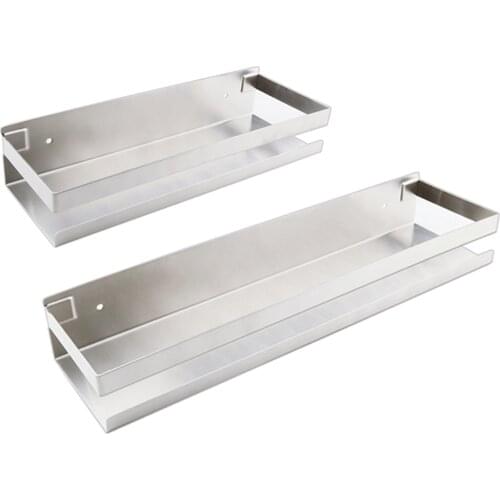 Bathroom Corner Storage Rack Square Stainless Steel Shelves Wall Hanging