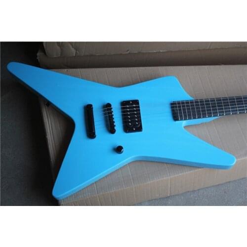 Orphan unique 6 strings guitar ,blue irregular guitar black bridge,ebony fingerboard,neck set in body
