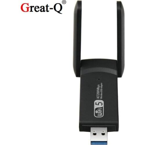 USB 3.0 1200M Wifi Adapter Dual Band 5G 2.4G 802.11AC Wifi Dongle Network Card Gigabit Ethernet For Laptop PC Win10