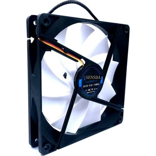 Slient quiet low noise 140mm cooling fan 140*140*25mm DC12V 0.30A(rated 0.18A) 880RPM 15DBA axial computer pc case cooler