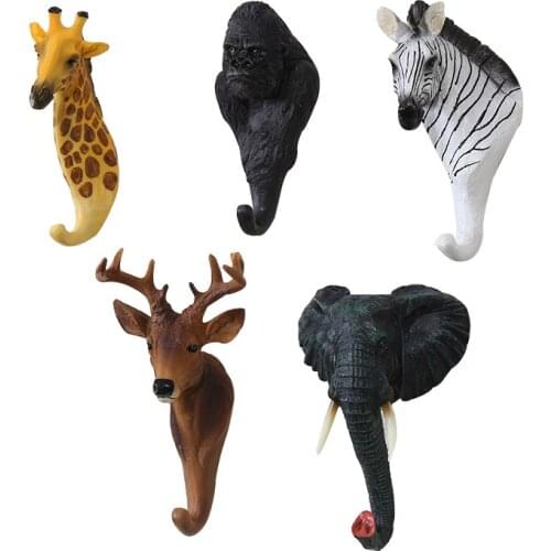 Antlers Hooks Hanger Home Decor Animal Horse Elephant Style Wall Coat Keys Bags Clothes