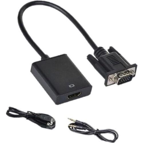 VGA To HDMI-compatible Converter Computer TV HD Chip Cable with Audio Power Supply VGA To HDMI-compatible Wiring