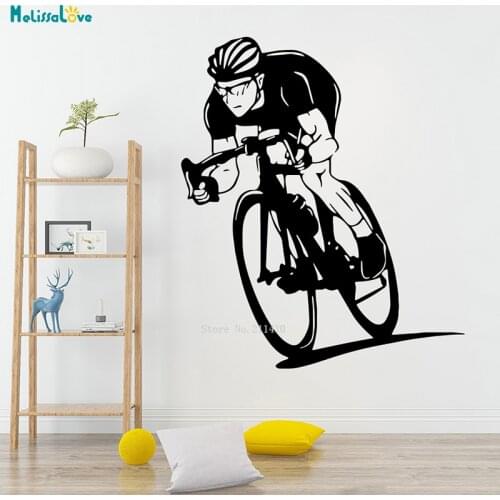 Road Cycling Race Custom Color Wall Sticker Extreme Sport Removable Man Living Room Home Decor Vinyl Art Decals YT3332