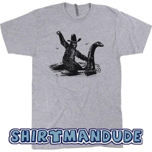 Bigfoot Shirt Loch Ness Monster Funny Vintage Graphic Novelty Nessie Sasquatch T-Shirt 2019 Funny Tees