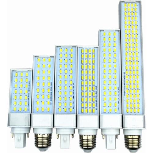 10W 12W 15W 18W 20W 25W E27 G24 G23 LED 5630 Corn Bulb Lamp Light SMD 5730 Spotlight 180 Degree AC85-265V Horizontal Plug Light