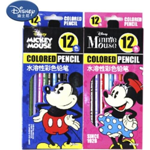12/24/36/48 Color Disney Mickey Minnie Colored Pencil Cartoon Painting Writing Pencil Office Learning Marker Children Gift