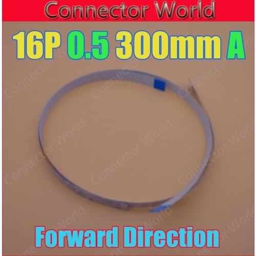 2pcs/lot New FFC FPC 16pin flat flexible cable 0.5mm pitch 16 pin forward Length 300mm Width 8.5mm Ribbon 16p Flex Cable