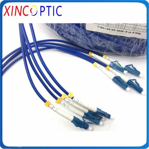 4F SingleMode G652D 4.0mm LC/UPC-LC/ST/FC/SCUPC 100M SM Armoured Blue PVC Jacket Fiber Optic Patch Cord Cable Jumper Connector