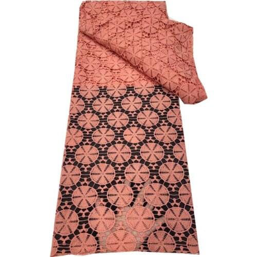 5yards Fashion Latest Design African Water Soluble Lace Fabric Embroidery French Guipure Cotton Lace fabric for Dress JY805-3