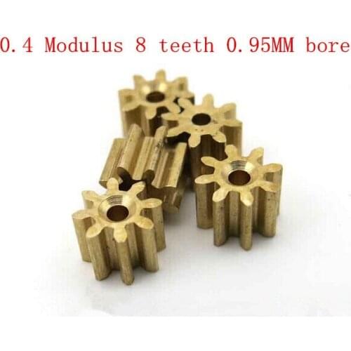 Free shipping 0.4 Modulus copper gear teeth 1mm hole 8 model aircraft remote control airplane parts metal pinion gear shaft