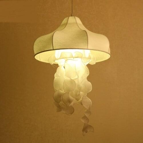 Art Cafe decorative pendant lights Silk fabric Jellyfish corridor restaurant clothing store white cloth hone lighting lamps ZA