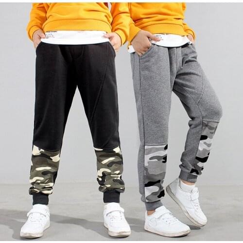 Kids Trousers Fashion Camouflage Design Children Sport Casual Pants Terry For Teen Boys 6 8 10 12 14 Sweatpants LC279